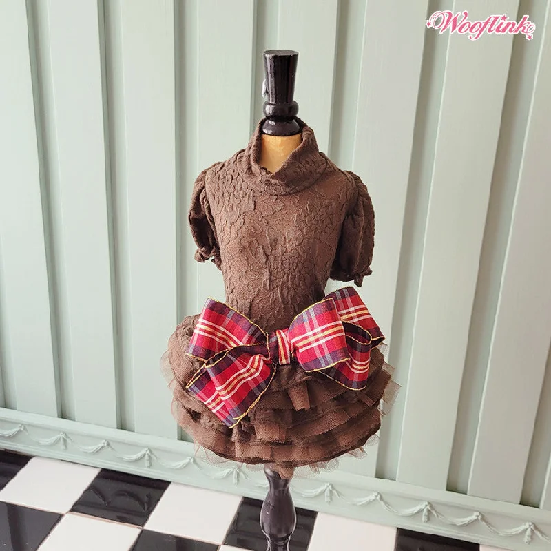 Pet rehabilitation recovery clothes (such as post-operative clothes)Wooflink Hi Fall Dress in Chocolate