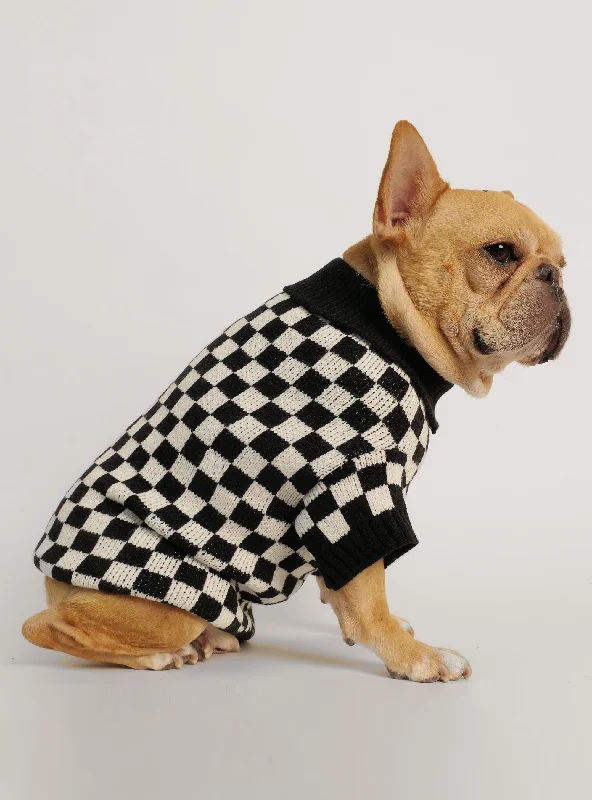 Pet lace clothesThe Checkerboard Dog Sweater