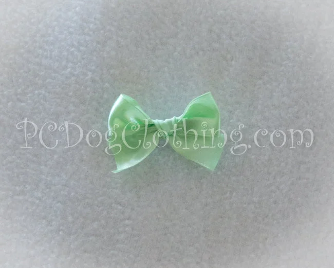 Pet night clothes with LED lightsMint / Celery Green Satin Hair Bow