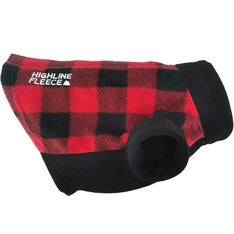 Pet fashion clothesHighline Fleece Dog Coat Red/Black Plaid